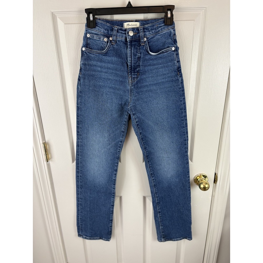 Madewell 90s Straight Leg Jeans Medium Wash High Rise Denim Size 23